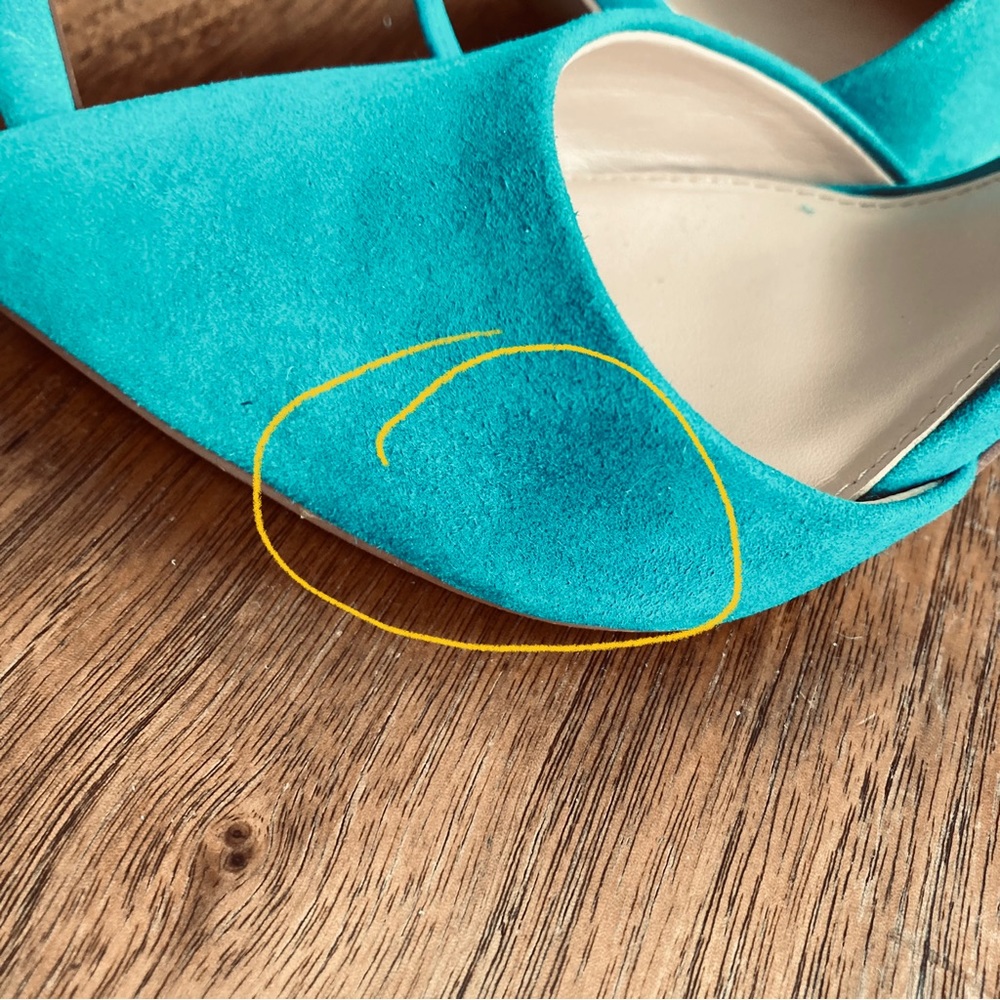 Vince Camuto Teal Lace-Up Pointed Toe Heels - Picture 8 of 10